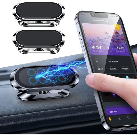 Support Magnétique pour Smartphone - Rotatif pour Voiture Tableau de Bord Téléphone Portable Aimant Mural Universel (Noir) (1/5)