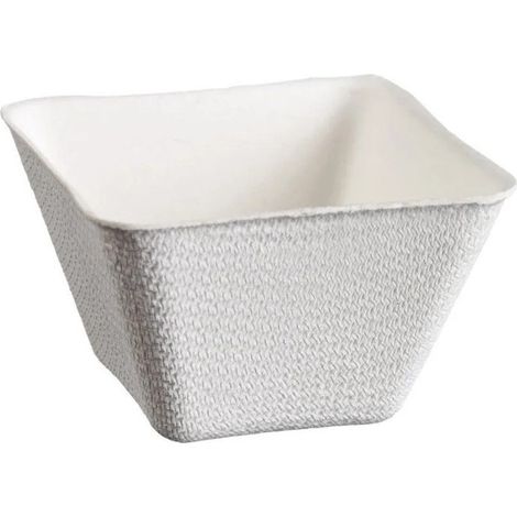 D-Work Verrines Pyramide en Pulpe de Canne 60ml - Paquet de 50 - Dimensions 57 x 57 x Ht. 35 mm - Écologique et Élégantes pour Buffets et Réceptions (1/3)