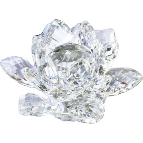 Lotusblumenornament, Kristallmaterial, dekoratives Geschenk, WEISS (1/2)