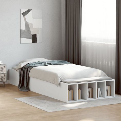 Bed Frame without Mattress White 75x190 cm Small Single vidaXL (1/5)