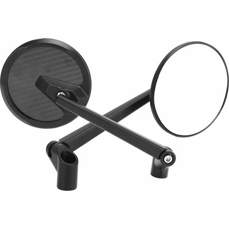 Rétroviseurs de moto ronds noirs à vision claire de 8 mm et 10 mm, de remplacement pour modèles Cruiser et Chopper VStar Virago Warrior. (1/5)
