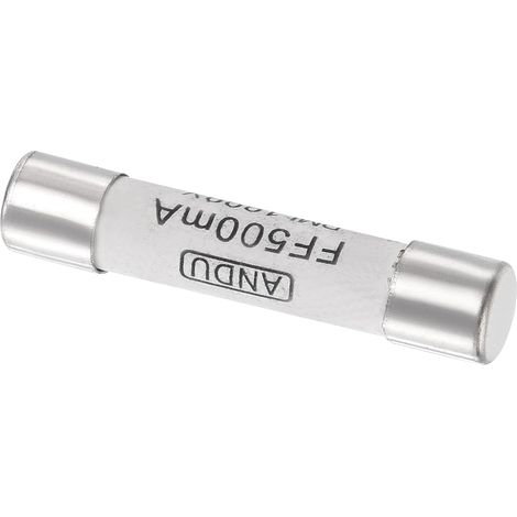 1000V 500mA Multimeter Fuse x 1 Piece 6.3 x 32 mm Fast Acting Ceramic Fuses for Replacement, [Silver Tones, White] (1/5)