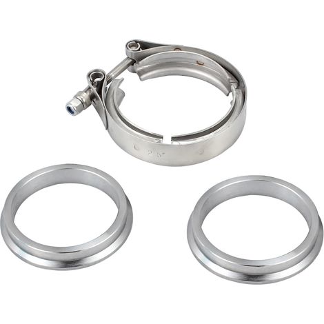 Collier V-Band En Acier Inoxydable - 63 mm - Avec 2 Bagues À Souder - Pour Systèmes D'Échappement Et Turbo (1/5)