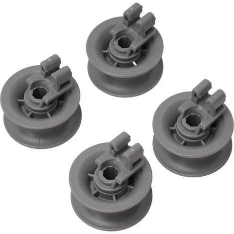 Set di 4 rotelle per il cestello superiore della lavastoviglie, compatibili con Bosch, in metallo, grigie. (1/5)