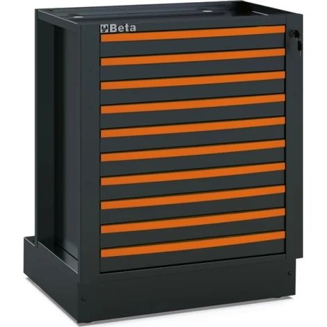 Beta – Kit de 10 plastrons colorés pour servante d'atelier – Couleur orange – Personnalisation mobilier RSC50 – Adapté pour plans de travail gris anthracite