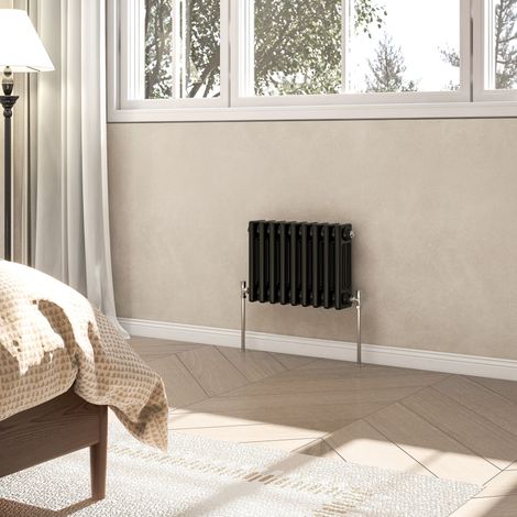 AVER-GROWTH 3 Column Traditional Cast Iron Style Radiator Black 300x425mm (1/5)