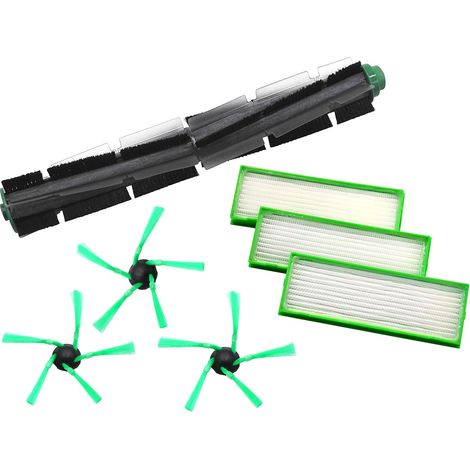 1 Rundbürste 3 Seitenbürsten 3 Filter geeignet für Vorwerk Saugroboter VR200 VR300 VR 200 300 (1/5)