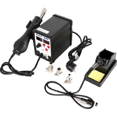 Station de soudage, compatibilité SMD, contrôle de température numérique, Noir (1/2)