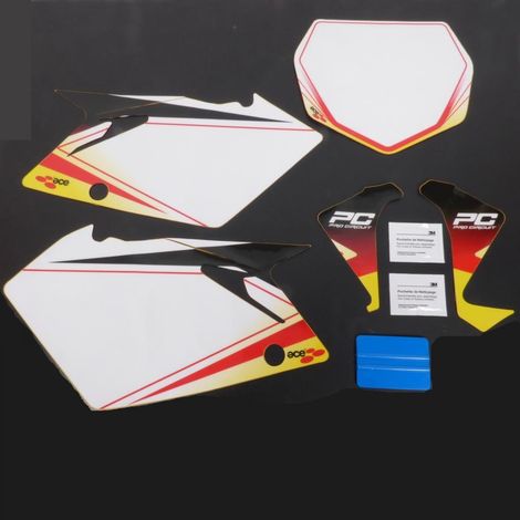 Autocollant stickers Ace blanc pour moto Suzuki 450 RMZ Après
