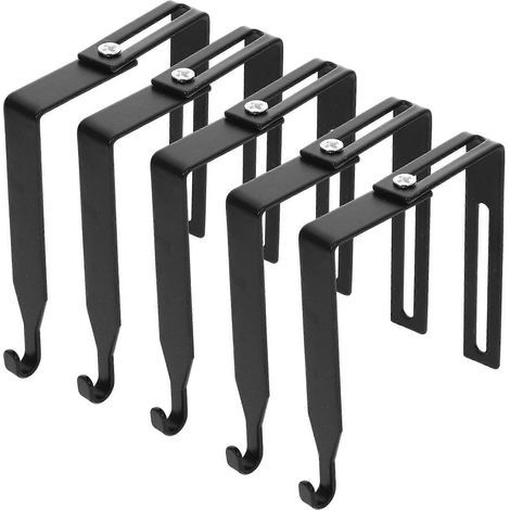 Lot de 5 crochets de suspension réglables pour cloisons, parfaits pour suspendre chapeaux et sacs.-8.30X4.00X1.30CM-Black (1/3)
