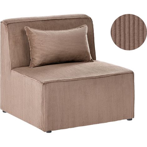 Moderno divano a 1 posto in velluto a coste sezione 1 posto color sabbia beige Lemvig (1/5)