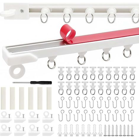 1.6 Mètre Tringle à Rideau Adhésive Rail Rideau Plafond Sans Percage (1/5)
