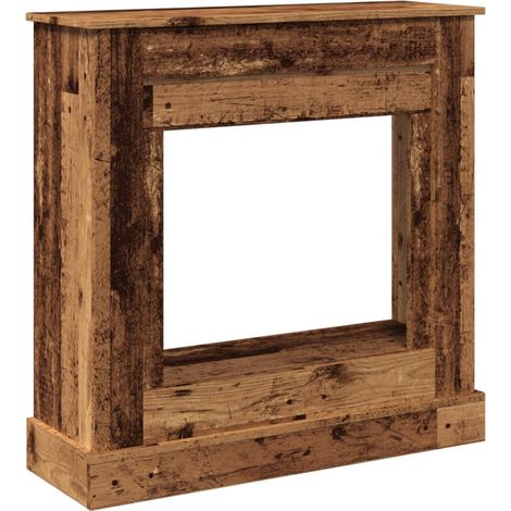 Cadre de cheminée vieux bois 90x30x90 cm bois d'ingénierie