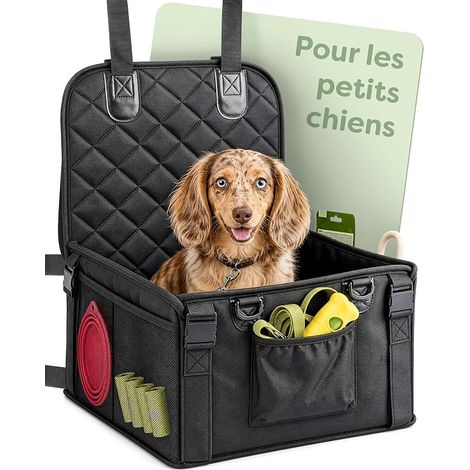Car Seat for Small Dogs - Dog Car Basket - 5 Pockets Lead (1/5)