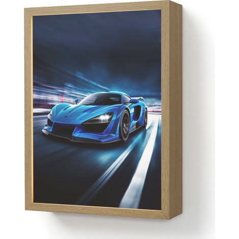 WALL LIGHT Car - Blue - Boys - Child 30x40 cm