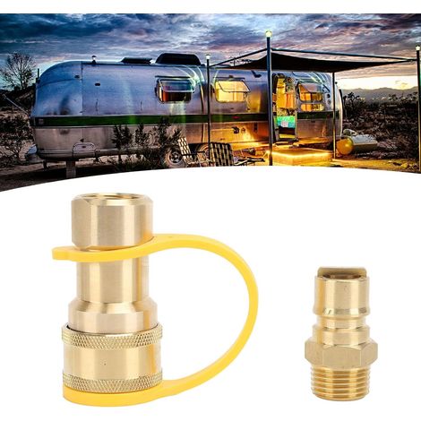 Raccord Rapide au gaz de 1/2 Pouce, raccord Rapide au Tuyau, raccords à Connexion Rapide au gaz, pour Grils, chauffages de terrasse et Autres équipements alimentés au gaz (1/5)