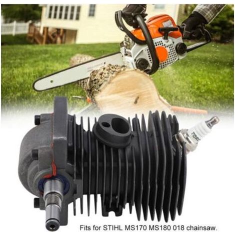 Moteur moteur 38MM cylindre Piston vilebrequin pour tronçonneuse STIHL MS170 MS180 018, avec caractéristiques : 38MM, 170M