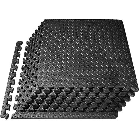 Trainingsgelenkmatte, Schaumstoffmatte, Bodenfliese, ineinandergreifende EVA-Puzzle-Übungsmatte, schalldichte, stoßdämpfende Matte, Heim-Fitnessstudio, große Fitnessmatte 60 cm x 60 cm x 1 cm, blau, 4 (1/5)