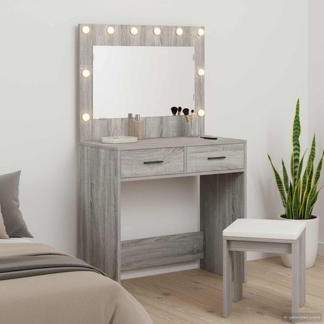 Schminktisch Graues Sonoma 78,5 x 41 x 135 cm Holzwerkstoff