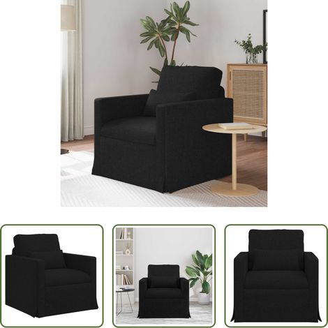 vidaXL Sofá Negro 78 x 78 x 80 cm tela (1/5)