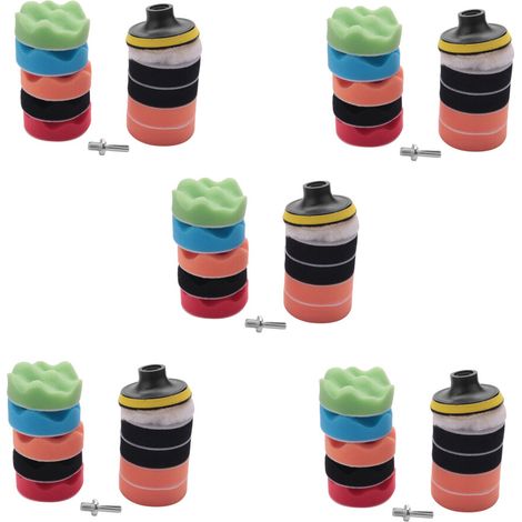 Juego de 55 almohadillas de pulido onduladas de 3 pulgadas para pulidora de automóviles. (1/2)