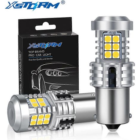 1156 BA15S P21W - 2 ampoules LED P21W CANBUS 50 W, clignotement rapide, voyant d'erreur, 24h/24 et 7j/7, 12 V - blanc (1/3)