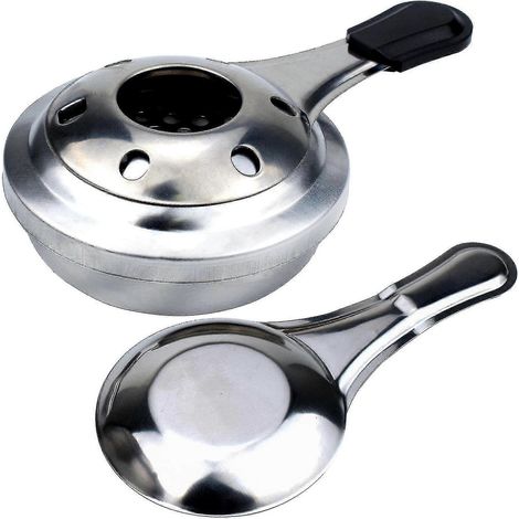 Lot de 2 mini-fours réglables en acier inoxydable, parfaits pour la randonnée, le camping ou comme réchaud domestique pour fondue ou autres préparations culinaires. (1/5)