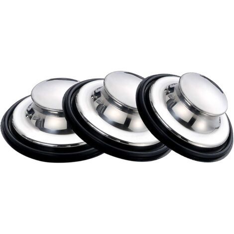 Tapones de acero inoxidable para fregadero de cocina con borde ancho, 85 mm (3,35 pulgadas) por paquete.