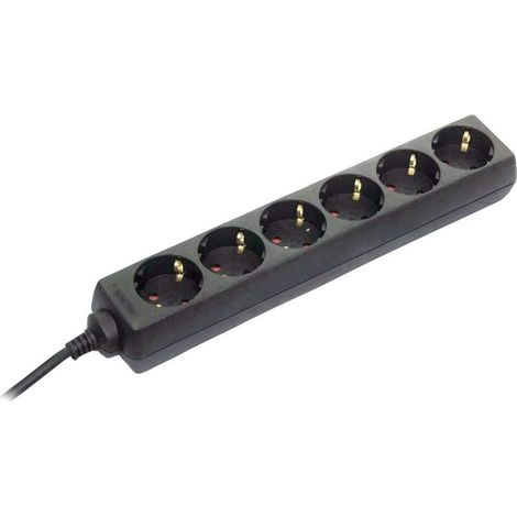 Rallonge multiprise 6 prises avec sécurité enfant pour usage en intérieur d'après la norme IP 20 et câble H05VV-F 3G1,5 de 1,4 m (1/2)