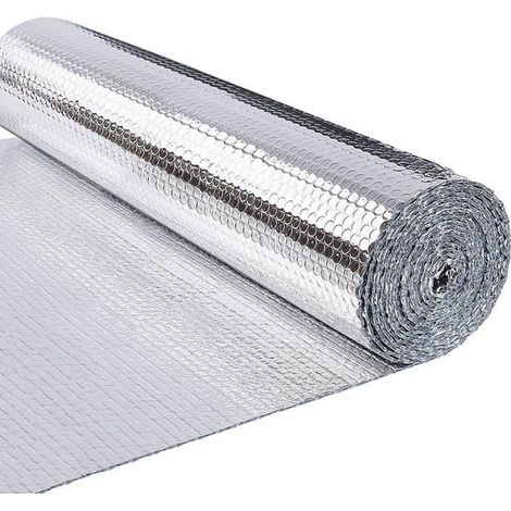 Isolant thermique à bulles double face en film aluminisé - 1 x 10 m - Réflecteur pour radiateur - Protection contre le froid (1/5)