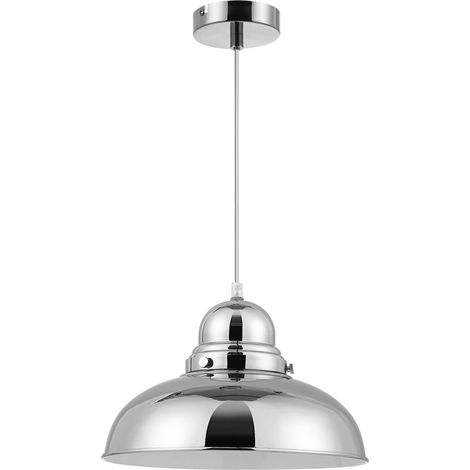 Premier Housewares Jasper Bowl Shaped Pendant Light with Chrome Finish (1/5)