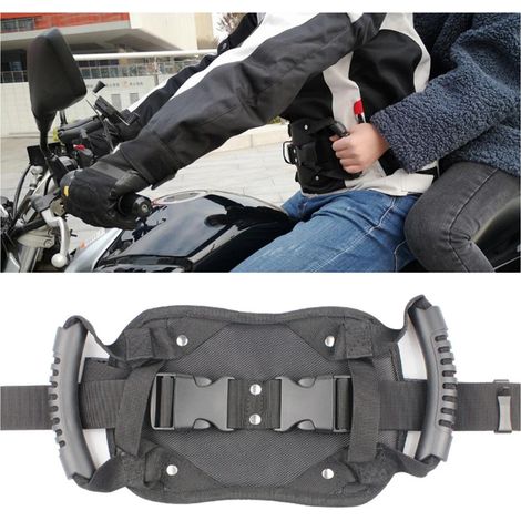 Poignées de maintien passager moto, ceintures robustes pour passager moto, harnais réglable pour passager moto, protection arrière pillion (1/5)