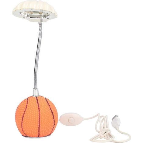 Lampe de bureau LED, lampe de bureau mignonne et respectueuse des yeux, lampe de bureau en forme de basket-ball rechargeable USB, lampe de lecture en plastique à lumière blanche (1/5)