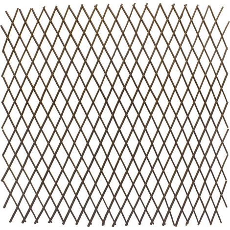 Weide Rankgitter natur ausziehbar - 140 x 110 cm - Holz Scherenspalier für Kletterpflanzen