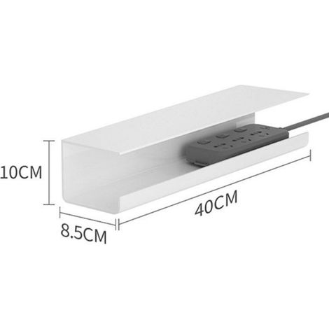 Plateau De Gestion Des Câbles - Sous Bureau - Sans Perçage - PVC Blanc - 40 X 10 X 8,5 Cm - 1 Pièce (1/5)