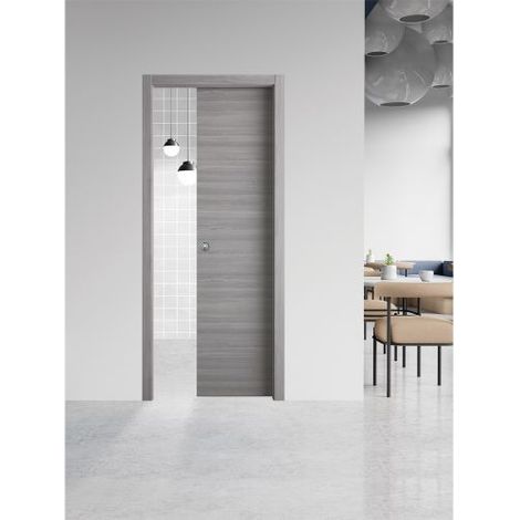 PORTA SCORREVOLE 'GINEVRA' cm 70 x 210 (78 x 214) - col. micro noce