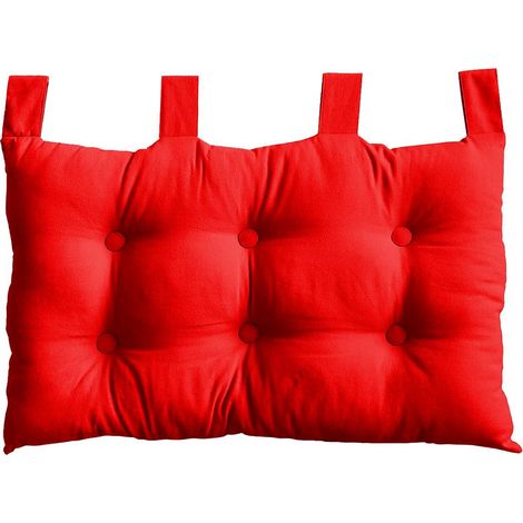 Coussin Tête de Lit Uni "Panama" 70cm Rouge