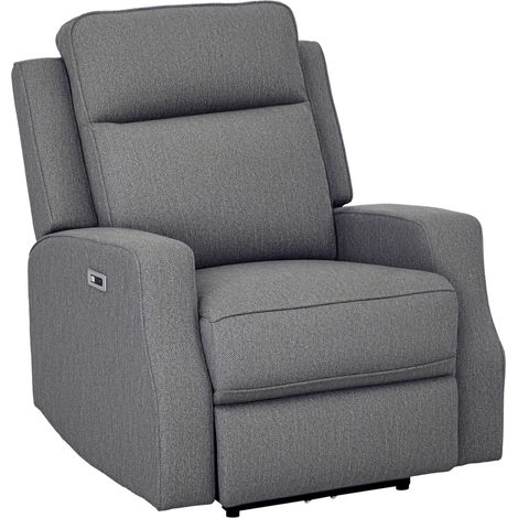 HOMCOM Electric Fabric Recliner Armchair, Reclining Chair with Adjustable Leg Rest, USB Port, for Home Living Room Charcoal Grey (1/5)