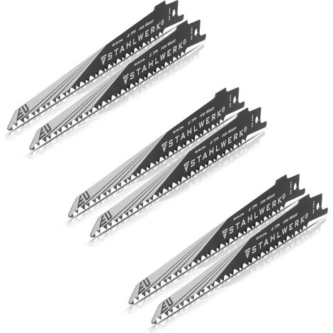 STAHLWERK Set di 6 lame per legno 150 x 19 x 1,2 mm per seghe con attacco da 1/2 pollice