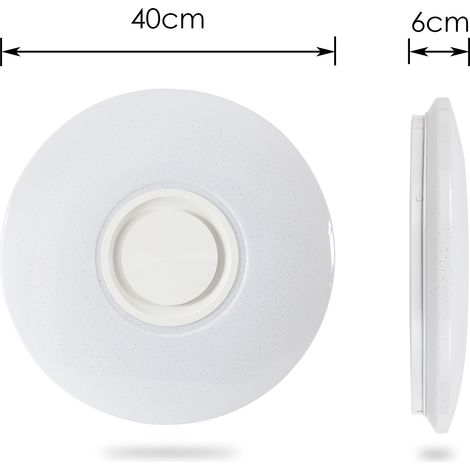 Wolketon Plafonnier LED Bluetooth avec Enceinte, Télécommande et Couleurs RGB – pour Salon & Chambre (1/4)