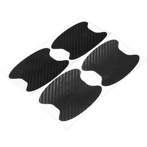 4 pièces Protège-Poignée de Porte en Fibre de Carbone Autocollants Anti-Rayures Universels pour Voiture Camion (Noir) (1/5)