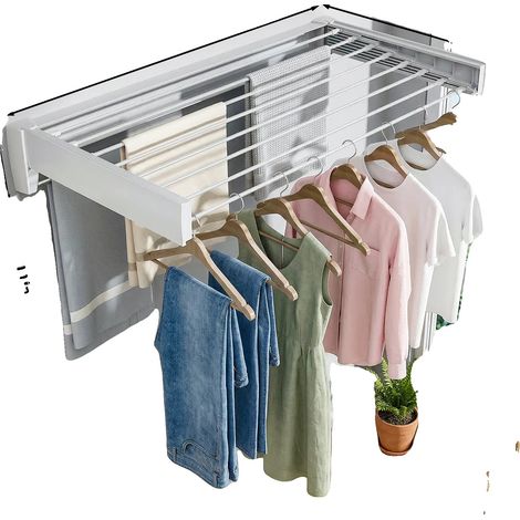 Tendedero, diseño que ahorra espacio, extensible y plegable, 100 cm (1/2)