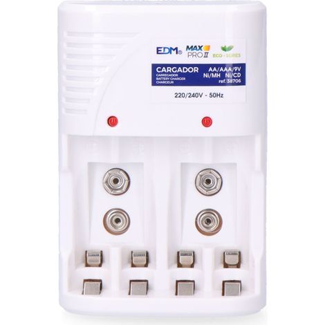 Cargador de pilas para: 4 pilas aa - aaa - 9v 220-240v 50hz (sin pilas) (1/2)