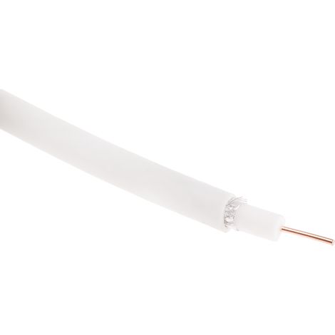 Câble coaxial RG6 RS PRO, Blanc, 100m, Conforme à la norme RoHS ( Prix pour Bobine de 100 Mètres ) (1/2)