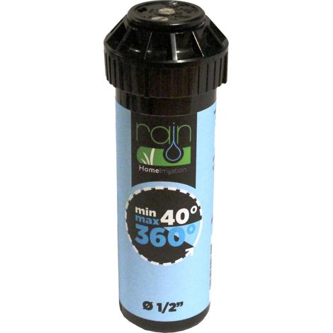 Arroseur à turbine réglable 40°-360° – Portée 8-15m – Débit 10 L/min à 2 bar – Matière ABS et polypropylène – Rain - S075S