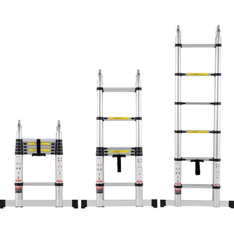 Barre Stabilisatrice 170 kg Sécurité Optimale Échelle Télescopique 3,8 m Escabeau Pliable Réparation Maison Camping-car (1/5)