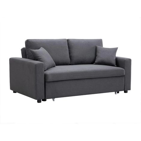 Canapé 3 places convertible en tissu INIZOR - Anthracite (1/4)
