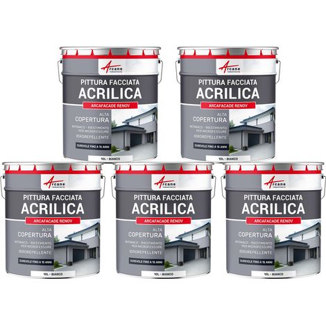Pittura acrilica per esterni: per facciate esterne e stucco - ARCAFAÇADE RENOV - 5 x 10 L Bianco - ARCANE INDUSTRIES (1/5)