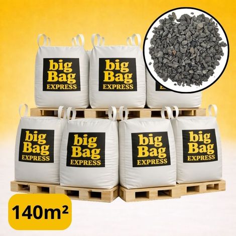 PACK 7 X BIG BAG de +/- 1,5T ≃ 140M² Gravillon “Grain de Riz” Gris Ø 2/6 mm - Livraison PREMIUM (1/4)