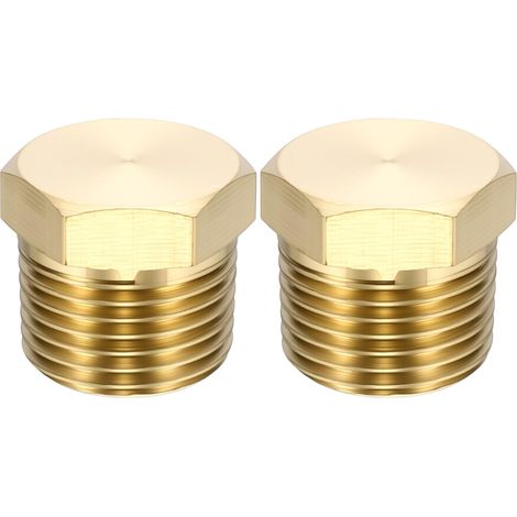 Lot de 2 raccords de tuyau à tête hexagonale extérieure, embout fileté mâle NPT de 0,95 cm, raccords de tuyau filetés hexagonaux extérieurs en laiton pour pompe à eau, moteur, tuyauterie (1/5)